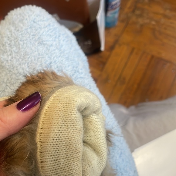 Genuine leather genuine fur white gloves - used n gorgeous - Picture 8 of 8